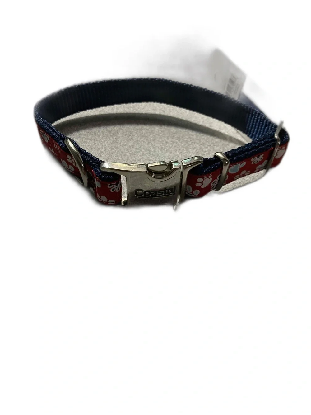 Dog Collar Adjustable Red With Paw Prints By Pet Attire NWT